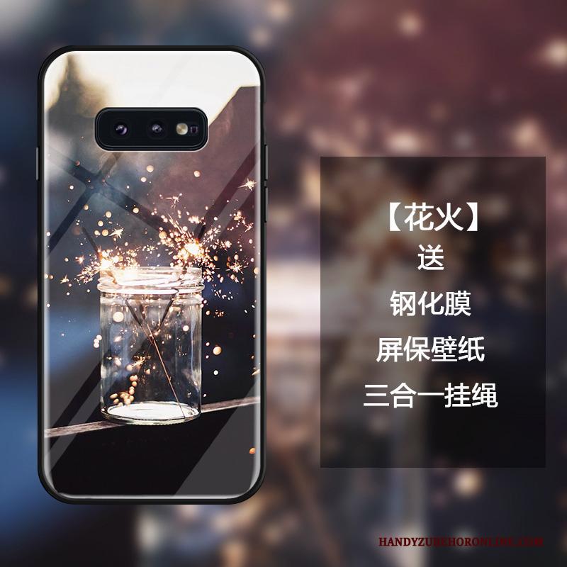 Samsung Galaxy S10e Hoesje Geel Gehard Glas Scheppend All Inclusive Anti-fall Hoes Net Red