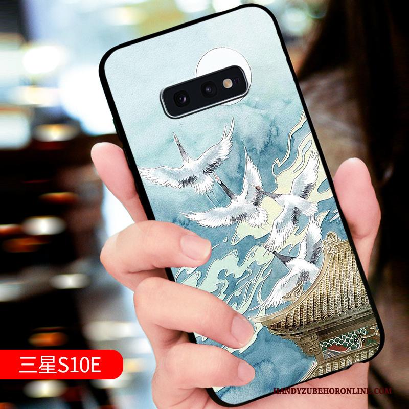 Samsung Galaxy S10e Hoesje Groen Anti-fall Nieuw Dun Bescherming Schrobben Hoes