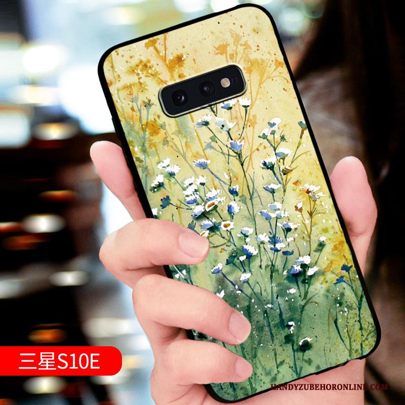 Samsung Galaxy S10e Hoesje Groen Anti-fall Nieuw Dun Bescherming Schrobben Hoes