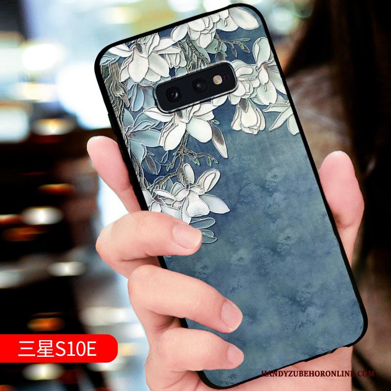 Samsung Galaxy S10e Hoesje Groen Anti-fall Nieuw Dun Bescherming Schrobben Hoes