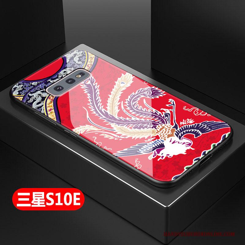 Samsung Galaxy S10e Hoesje Hard Anti-fall Trend Chinese Stijl Ster Hoes Rood