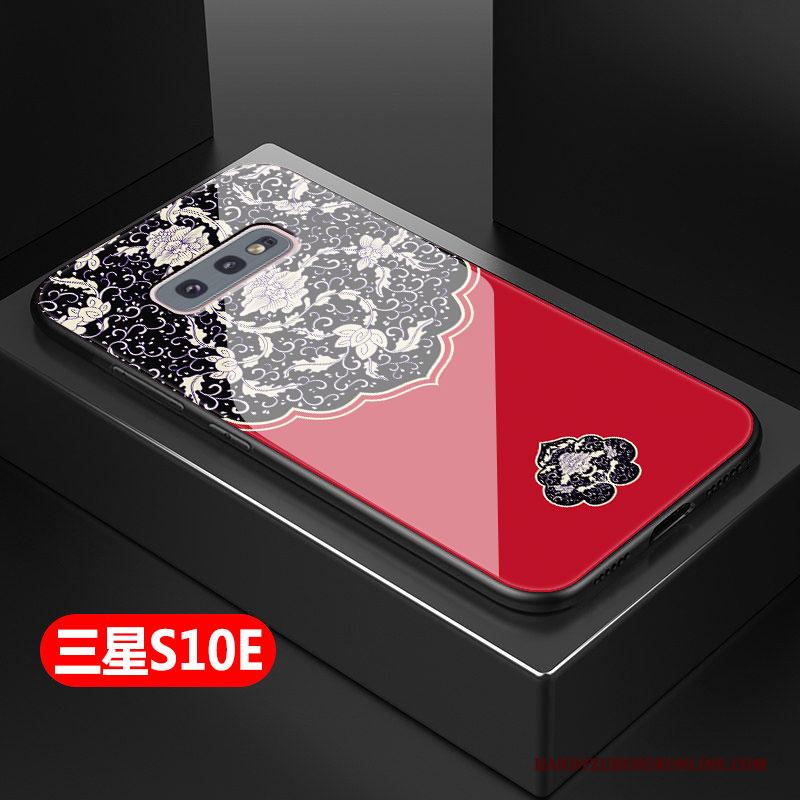 Samsung Galaxy S10e Hoesje Hard Anti-fall Trend Chinese Stijl Ster Hoes Rood