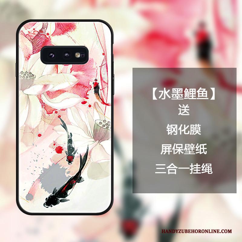 Samsung Galaxy S10e Hoesje Hoes Anti-fall Bescherming Scheppend Gehard Glas Karper Klassiek