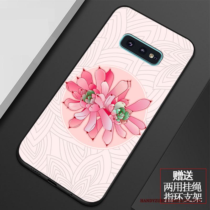 Samsung Galaxy S10e Hoesje Kunst Vers Vintage Bescherming Ster Bloemen Zacht