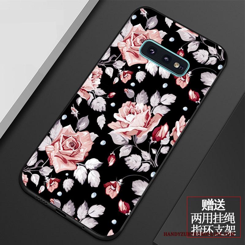 Samsung Galaxy S10e Hoesje Kunst Vers Vintage Bescherming Ster Bloemen Zacht