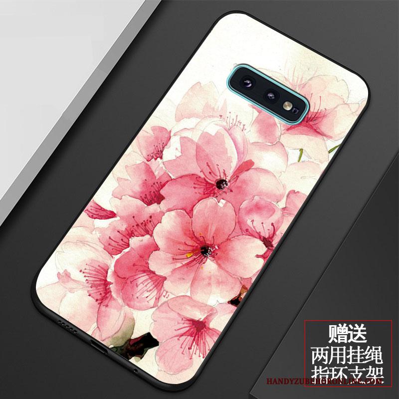 Samsung Galaxy S10e Hoesje Kunst Vers Vintage Bescherming Ster Bloemen Zacht