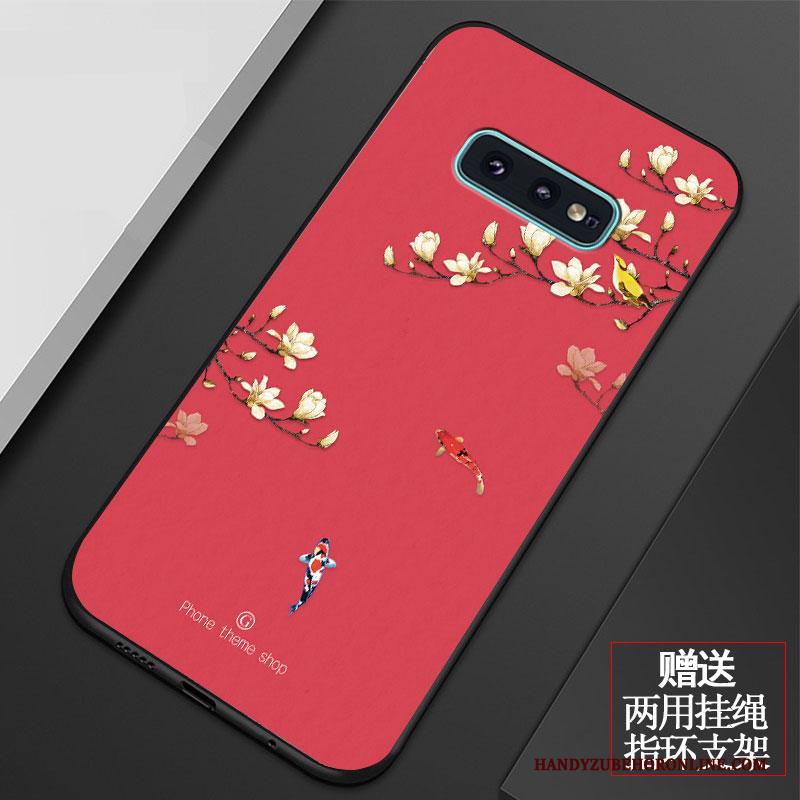 Samsung Galaxy S10e Hoesje Kunst Vers Vintage Bescherming Ster Bloemen Zacht