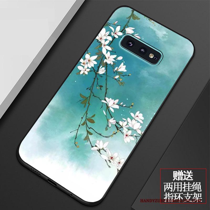 Samsung Galaxy S10e Hoesje Kunst Vers Vintage Bescherming Ster Bloemen Zacht