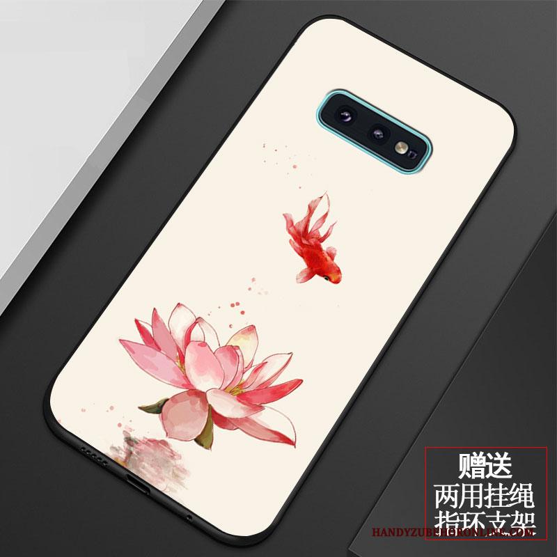 Samsung Galaxy S10e Hoesje Kunst Vers Vintage Bescherming Ster Bloemen Zacht