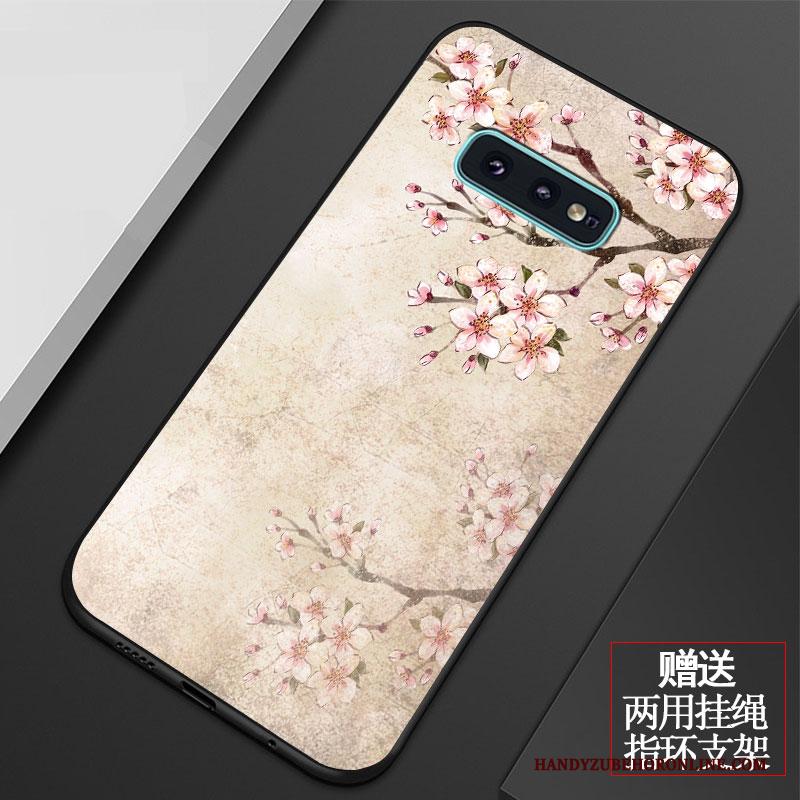 Samsung Galaxy S10e Hoesje Kunst Vers Vintage Bescherming Ster Bloemen Zacht