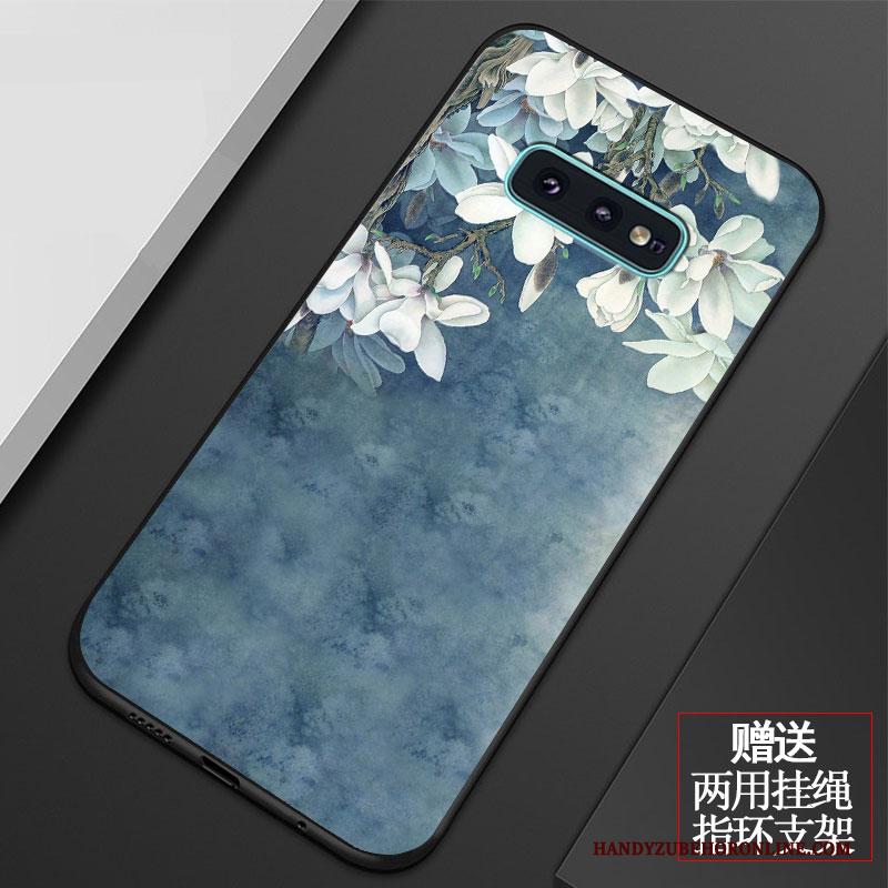 Samsung Galaxy S10e Hoesje Kunst Vers Vintage Bescherming Ster Bloemen Zacht