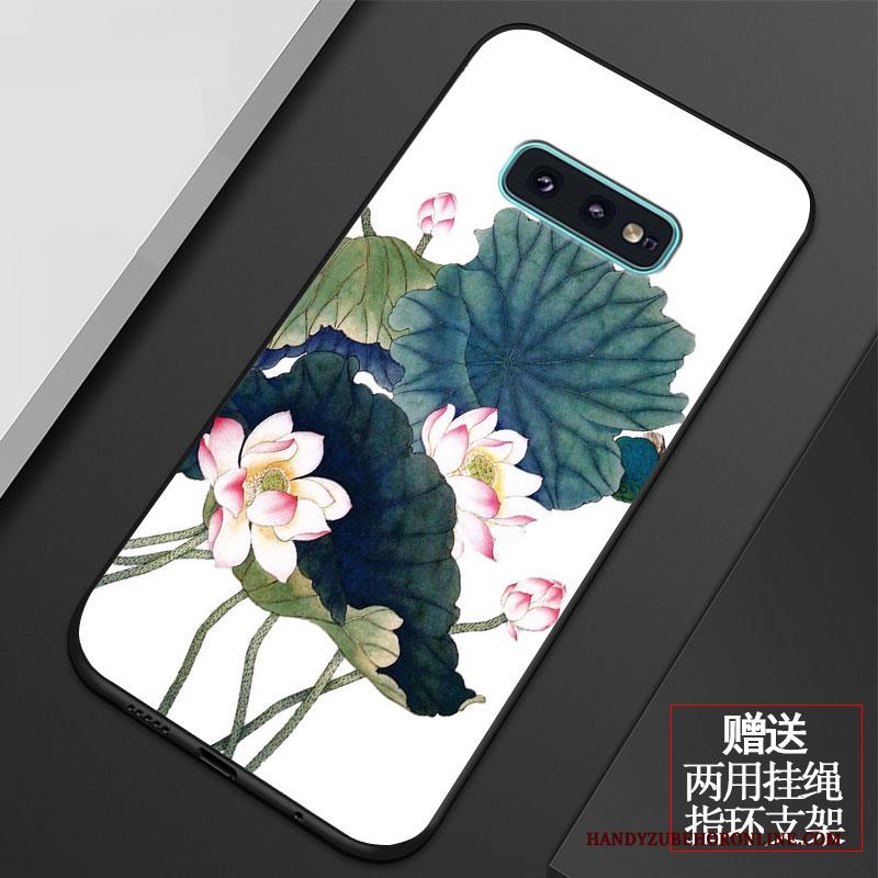 Samsung Galaxy S10e Hoesje Kunst Vers Vintage Bescherming Ster Bloemen Zacht