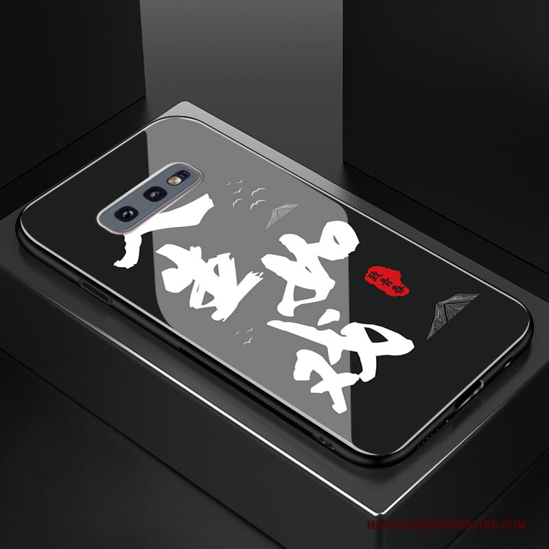 Samsung Galaxy S10e Hoesje Telefoon Anti-fall Zwart Bescherming Ster Glas Siliconen