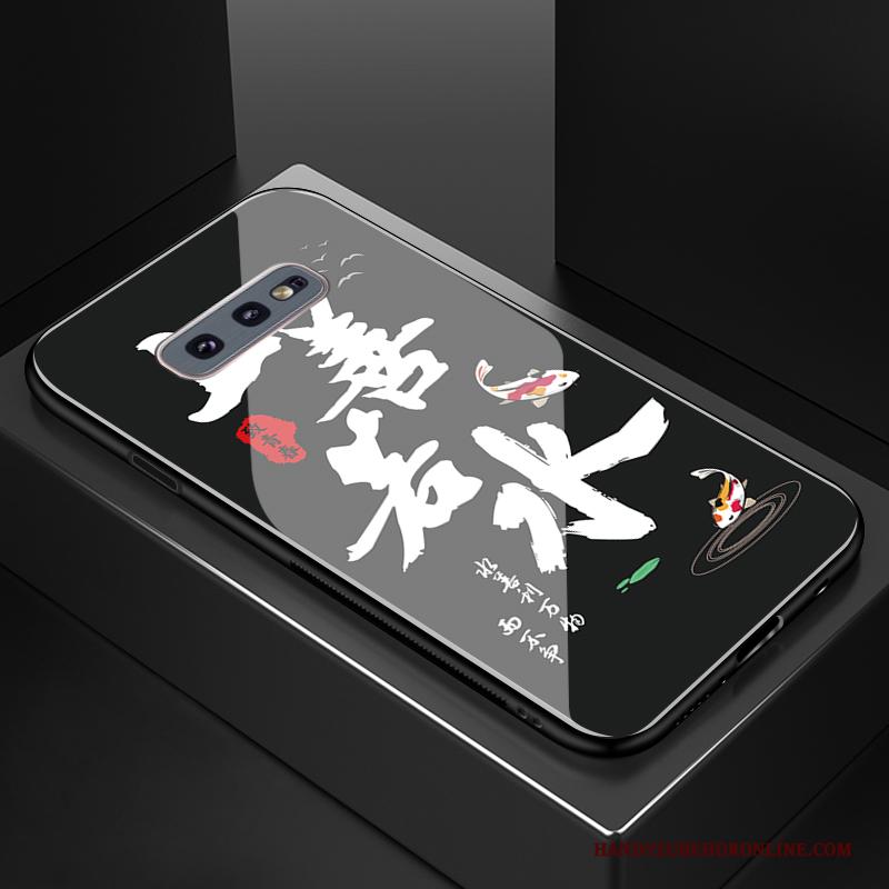 Samsung Galaxy S10e Hoesje Telefoon Anti-fall Zwart Bescherming Ster Glas Siliconen