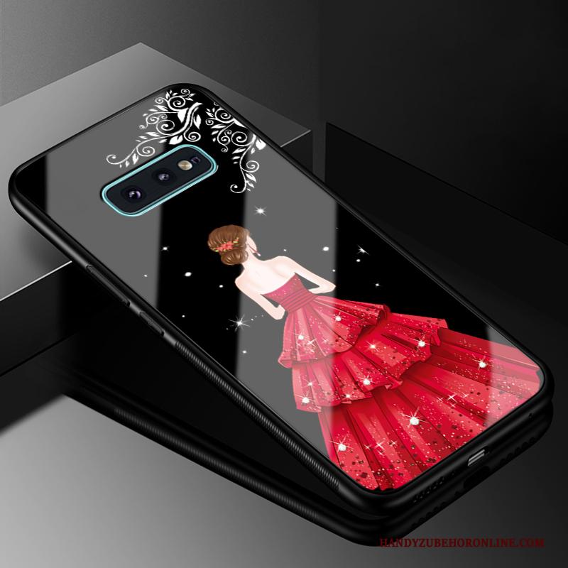 Samsung Galaxy S10e Hoesje Telefoon Hard Anti-fall Ster Mode Siliconen Rood