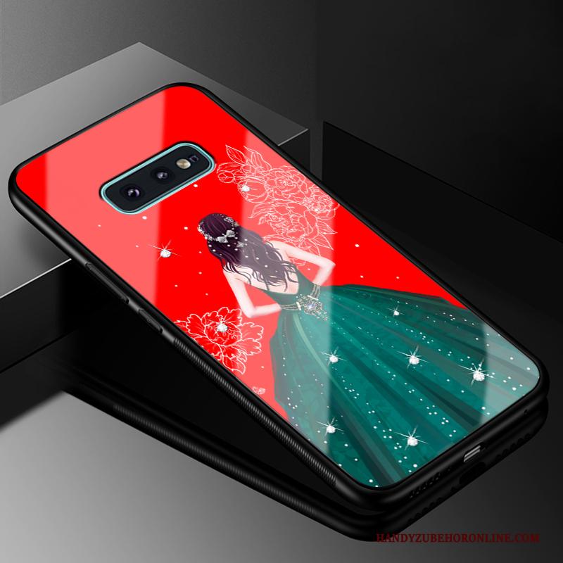 Samsung Galaxy S10e Hoesje Telefoon Hard Anti-fall Ster Mode Siliconen Rood