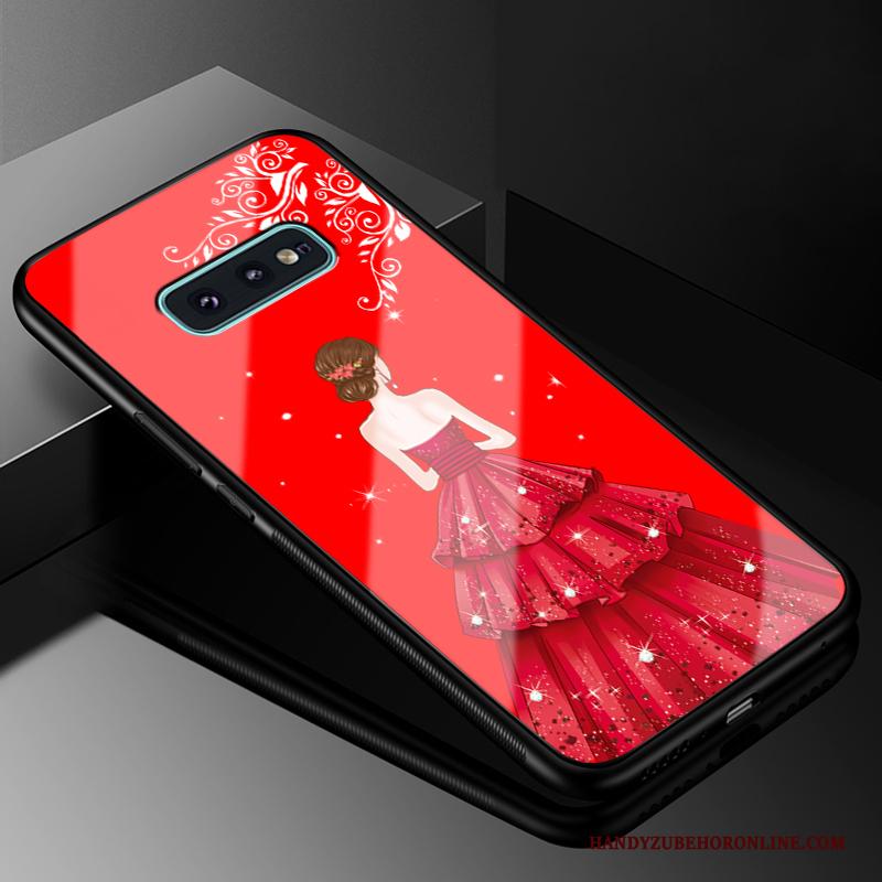 Samsung Galaxy S10e Hoesje Telefoon Hard Anti-fall Ster Mode Siliconen Rood