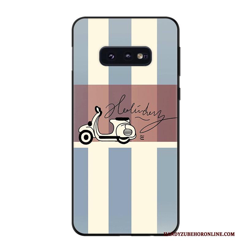 Samsung Galaxy S10e Hoesje Vintage Persoonlijk Trend Schrobben Ster Rood Bescherming