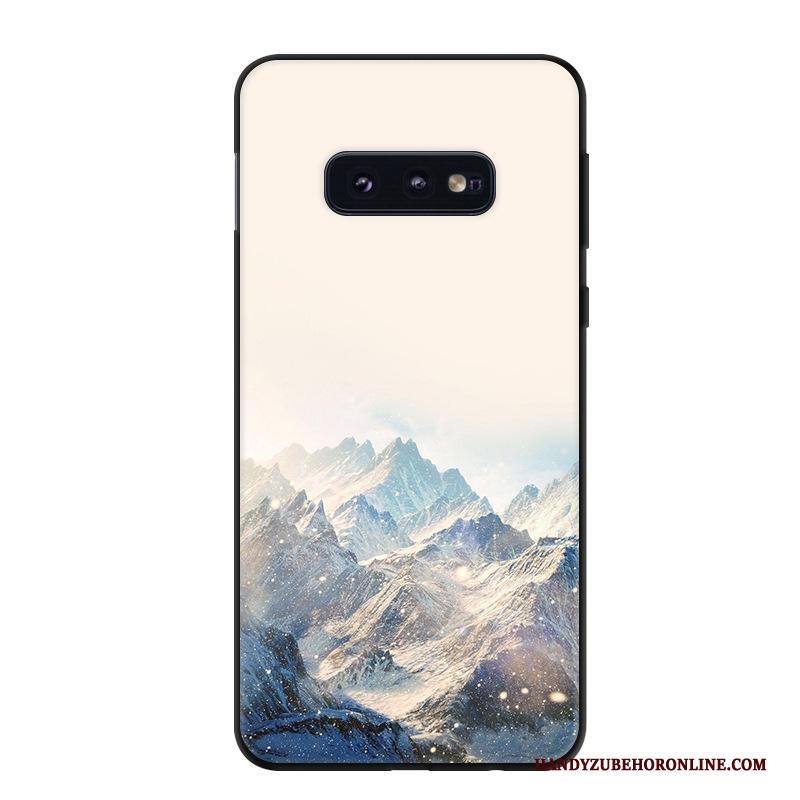 Samsung Galaxy S10e Hoesje Vintage Persoonlijk Trend Schrobben Ster Rood Bescherming