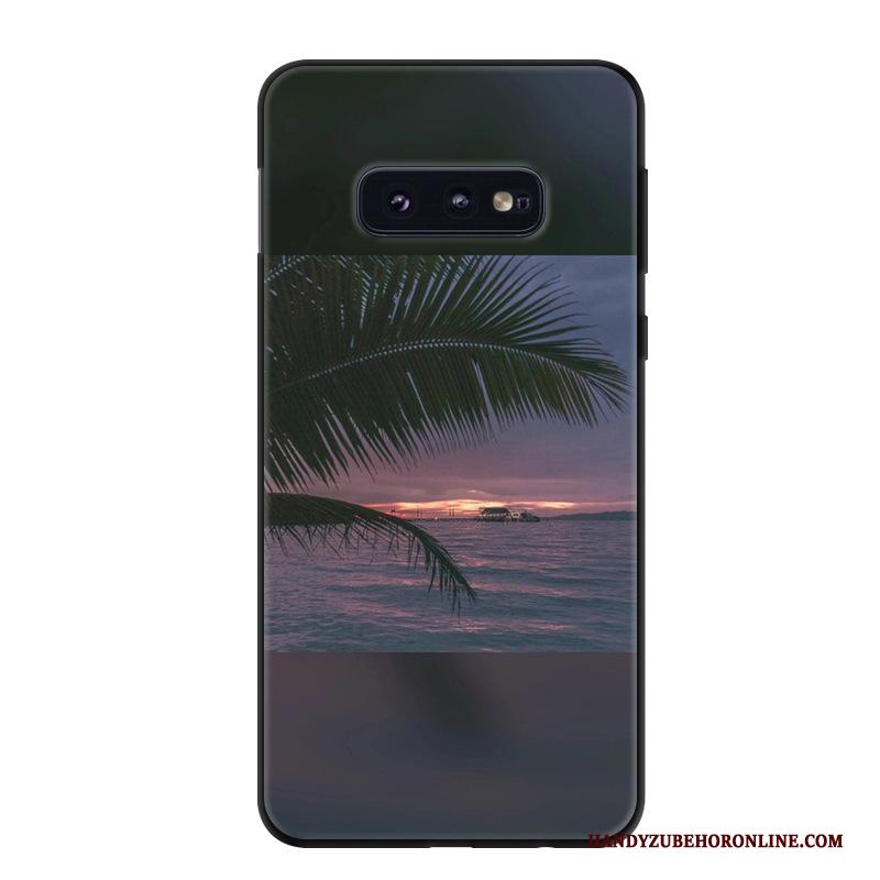 Samsung Galaxy S10e Hoesje Vintage Persoonlijk Trend Schrobben Ster Rood Bescherming