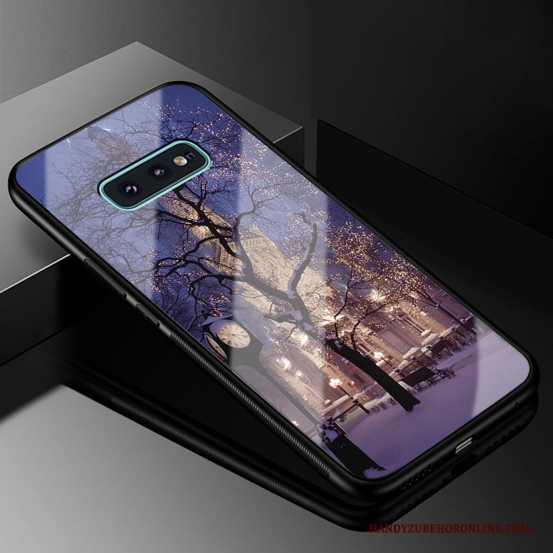 Samsung Galaxy S10e Hoesje Wind Mobiele Telefoon Blauw Ster Bescherming Glas