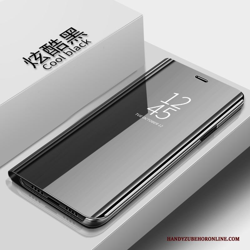 Samsung Galaxy S10e Leren Etui Folio Purper Spiegel Doorzichtig Ster Hoesje
