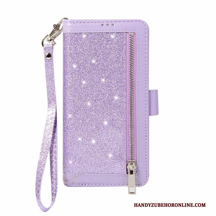 Samsung Galaxy S10e Leren Etui Portemonnee Hoesje Telefoon Wit Roze Verbinding Clamshell