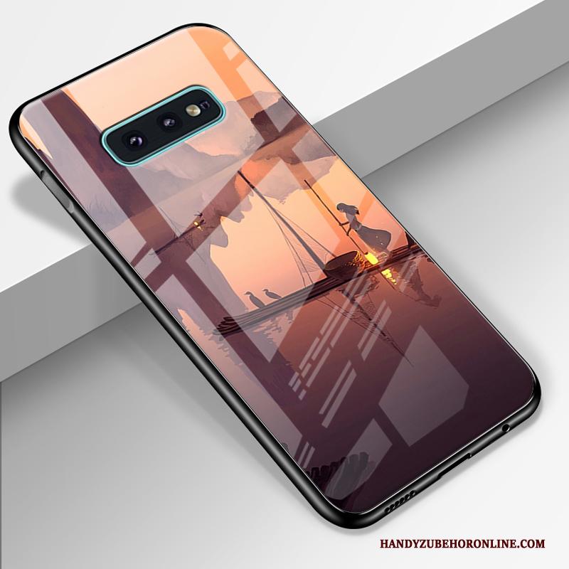 Samsung Galaxy S10e Roze Eenvoudige Persoonlijk Hoesje Telefoon Anti-fall Siliconen Hard
