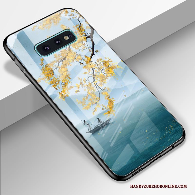 Samsung Galaxy S10e Siliconen Hoesje Telefoon Bescherming Anti-fall Ster Trend Gehard Glas