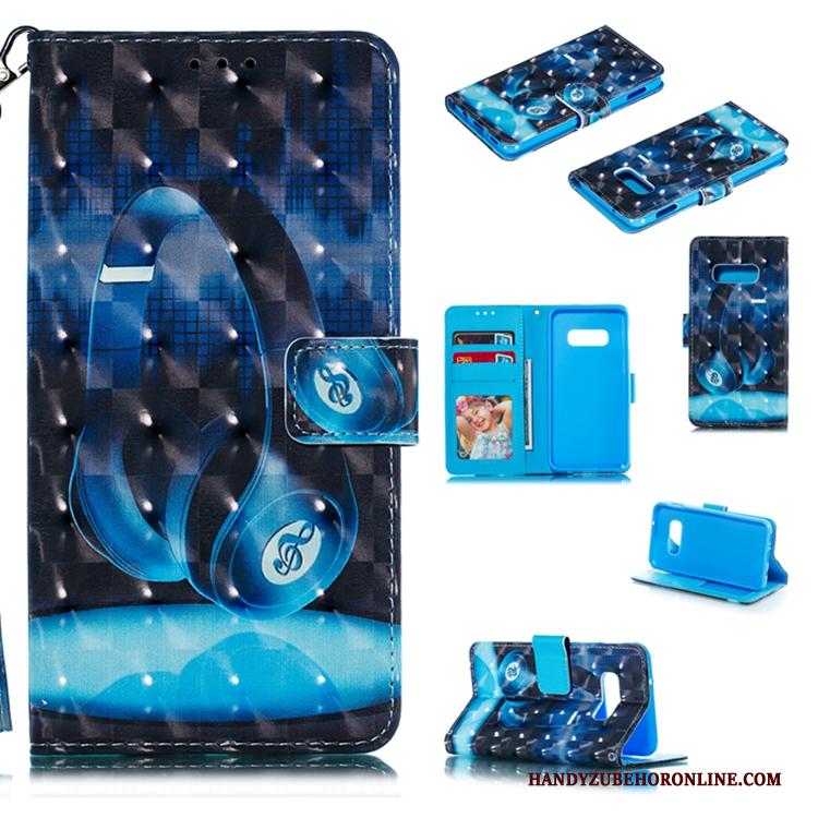 Samsung Galaxy S10e Ster Blauw Folio Leren Etui Trend Hoesje Telefoon