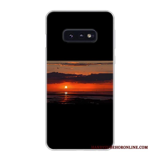 Samsung Galaxy S10e Zacht Anti-fall Siliconen Hoesje Telefoon Wit Ster Rood