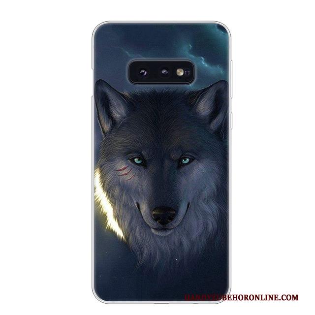 Samsung Galaxy S10e Zacht Anti-fall Siliconen Hoesje Telefoon Wit Ster Rood