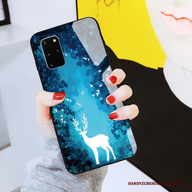 Samsung Galaxy S20+ Blauw Glas Dun Eenvoudige Persoonlijk Hoesje Mode