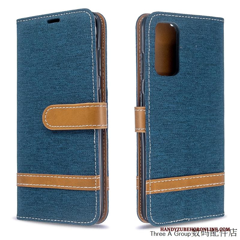 Samsung Galaxy S20+ Hoes Scheppend Denim Doek Hoesje Telefoon Patroon Blauw