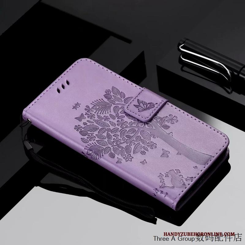 Samsung Galaxy S20 Purper Mooie Kat Hoes Anti-fall Clamshell Hoesje Telefoon