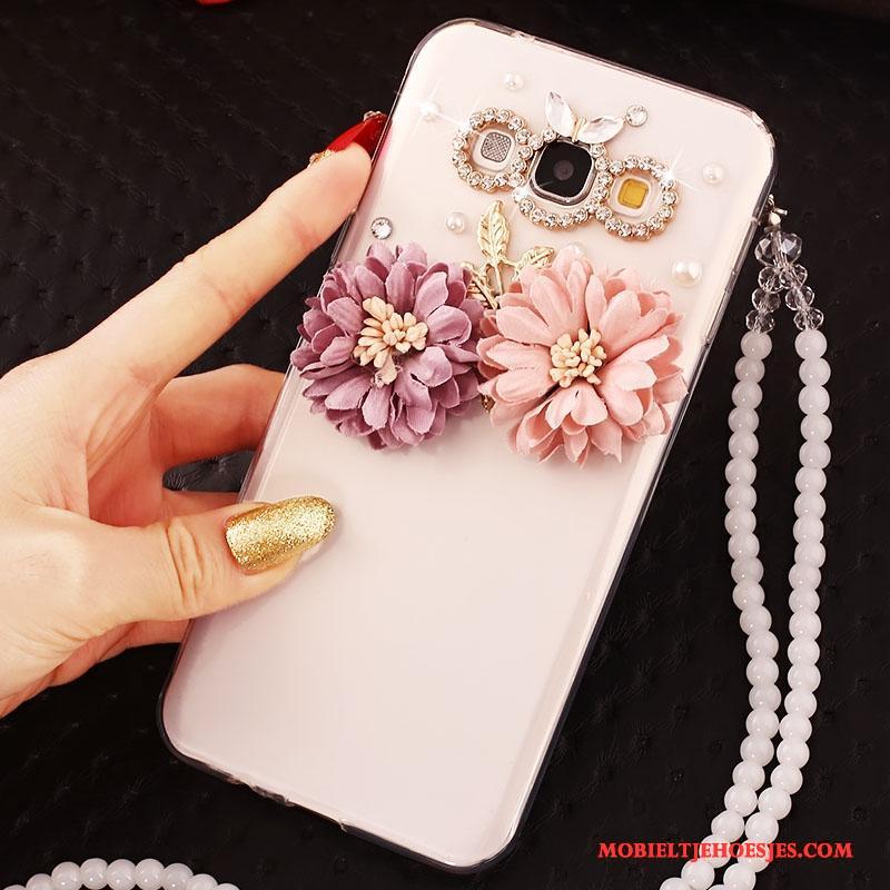 Samsung Galaxy S3 Hoesje Anti-fall Roze Doorzichtig Met Strass Hoes Ster Bescherming