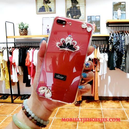 Samsung Galaxy S3 Hoesje Bescherming Roze Met Strass Doorzichtig Hoes Siliconen Bloemen