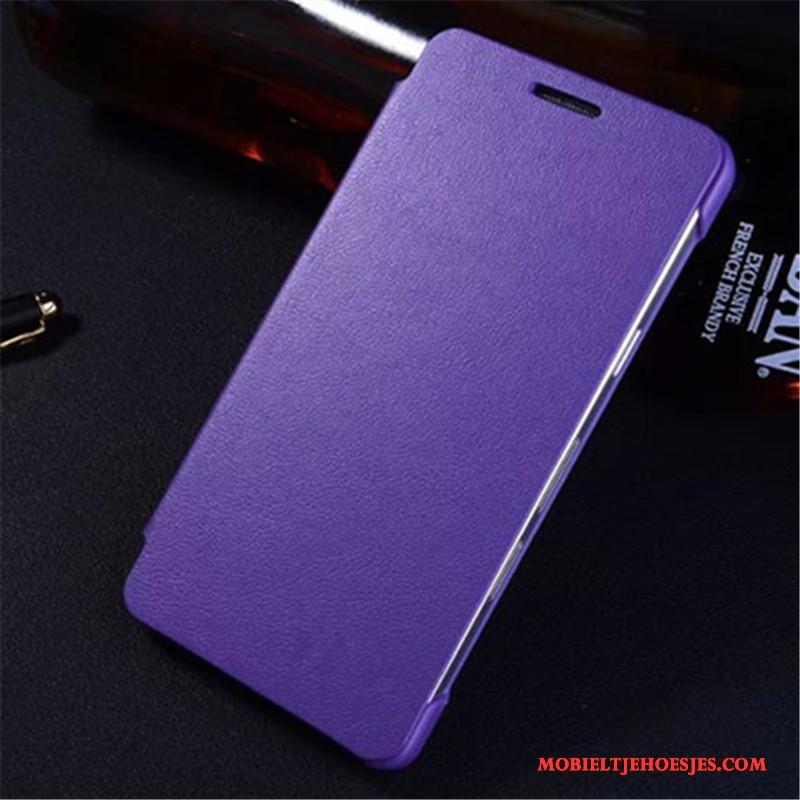 Samsung Galaxy S3 Hoesje Telefoon Leren Etui Folio Purper Ster Bescherming