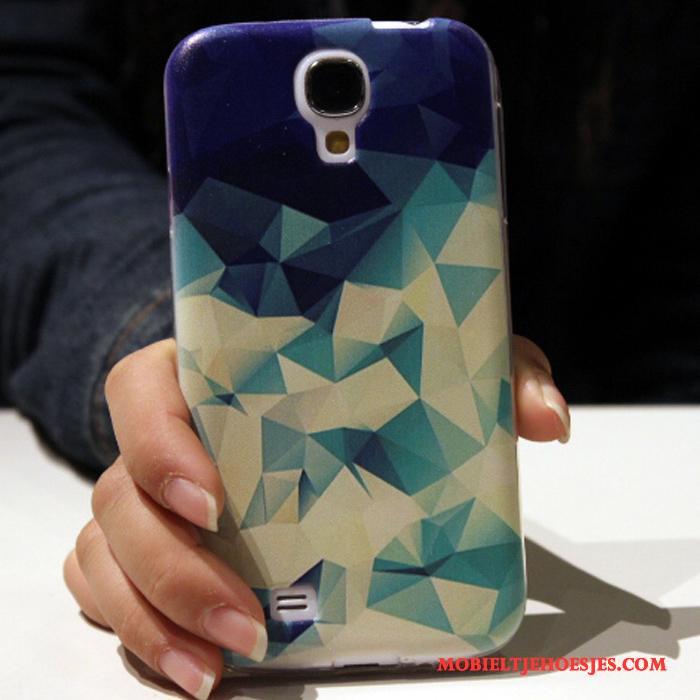 Samsung Galaxy S4 All Inclusive Siliconen Bescherming Blauw Ster Hoesje Telefoon Mooie