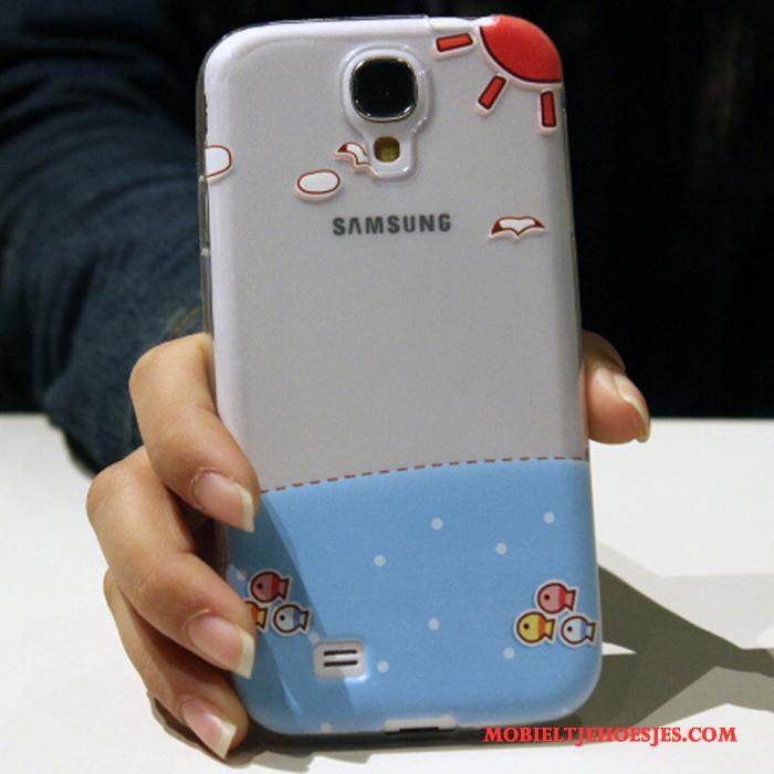 Samsung Galaxy S4 All Inclusive Siliconen Bescherming Blauw Ster Hoesje Telefoon Mooie