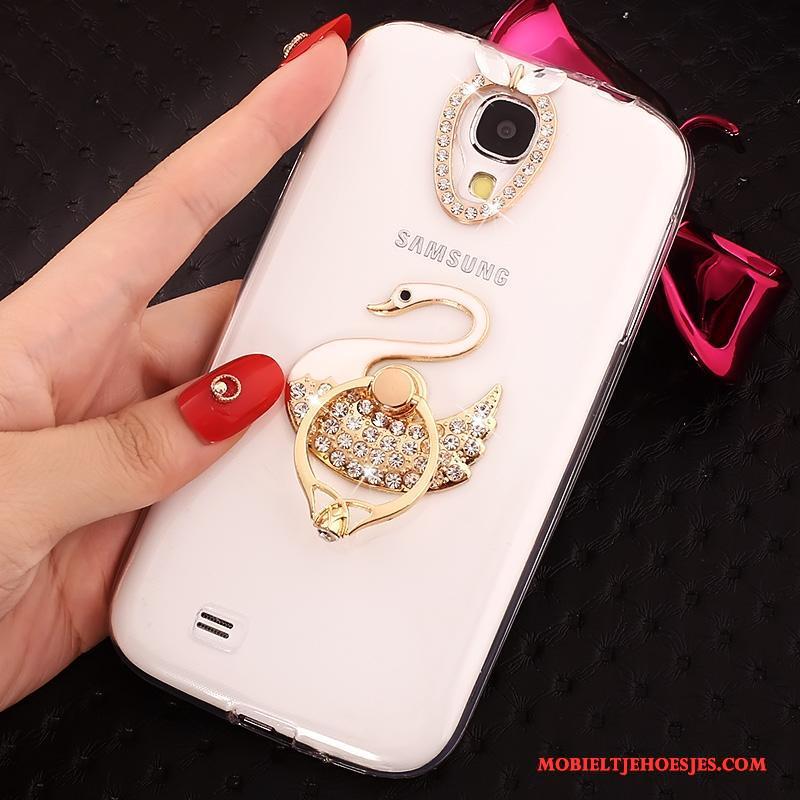 Samsung Galaxy S4 Doorzichtig Hoes Hoesje Telefoon Goud Anti-fall Ring Dun