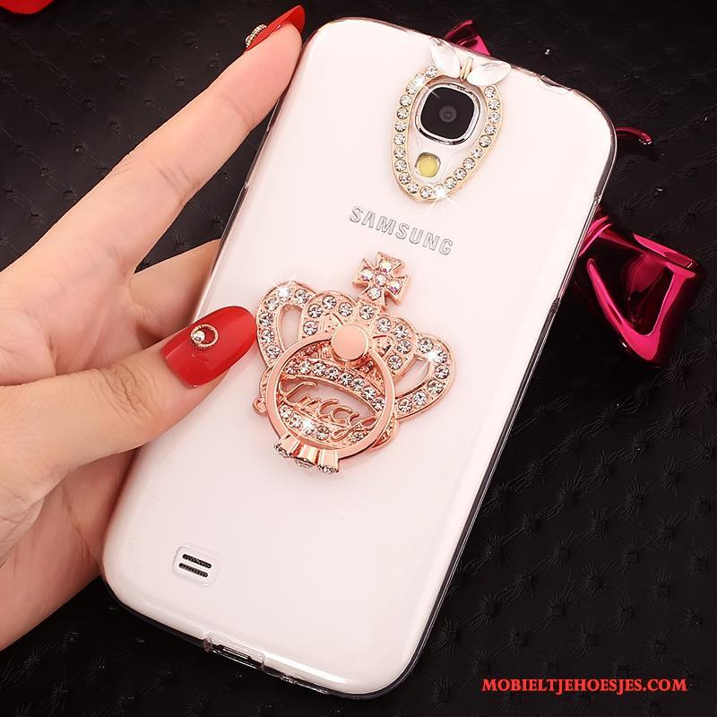 Samsung Galaxy S4 Doorzichtig Hoes Hoesje Telefoon Goud Anti-fall Ring Dun