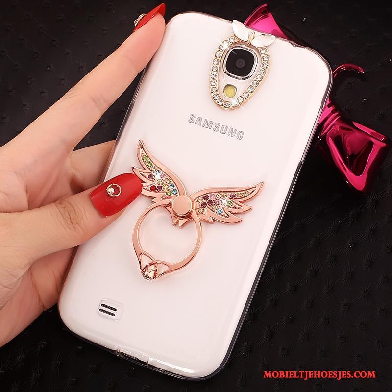 Samsung Galaxy S4 Doorzichtig Hoes Hoesje Telefoon Goud Anti-fall Ring Dun