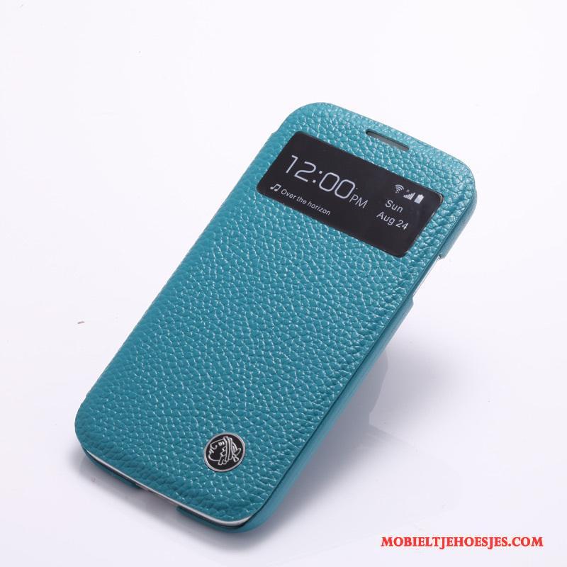 Samsung Galaxy S4 Echt Leer Mobiele Telefoon Bescherming Ster Hoesje Telefoon Leren Etui Groen