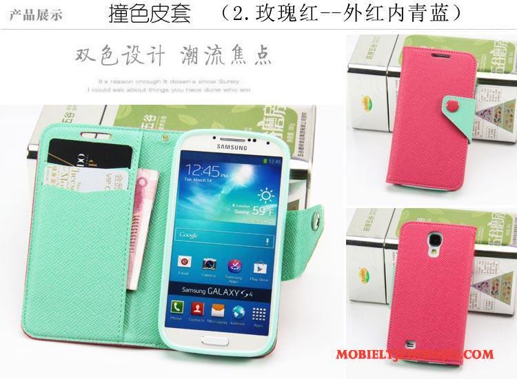 Samsung Galaxy S4 Hoesje Leren Etui Mobiele Telefoon Ondersteuning Ster Zwart Bescherming Hoes