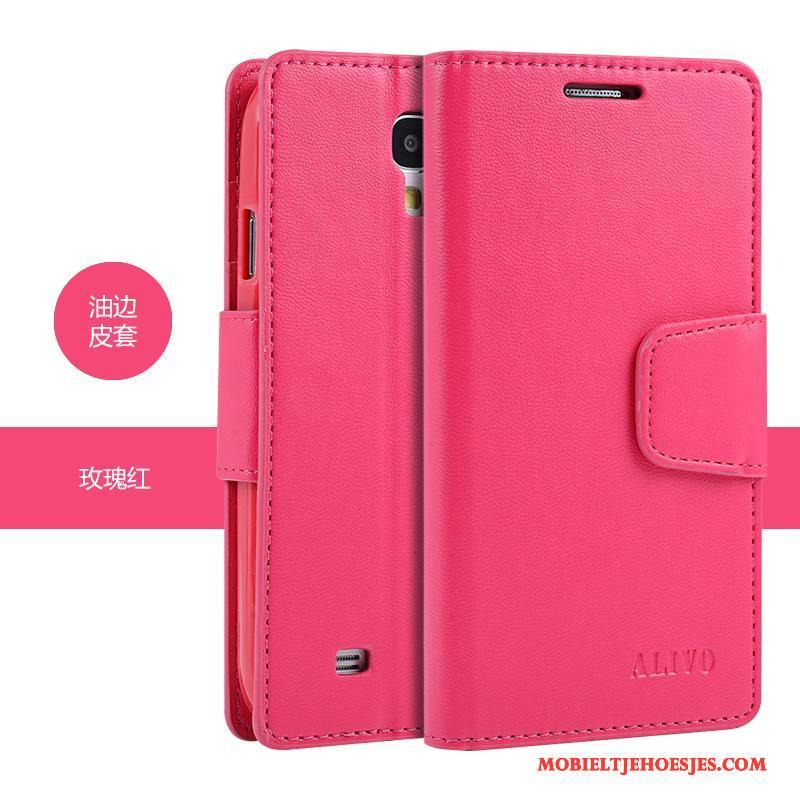 Samsung Galaxy S4 Hoesje Telefoon Leren Etui Roze Clamshell Zacht Bescherming Nieuw