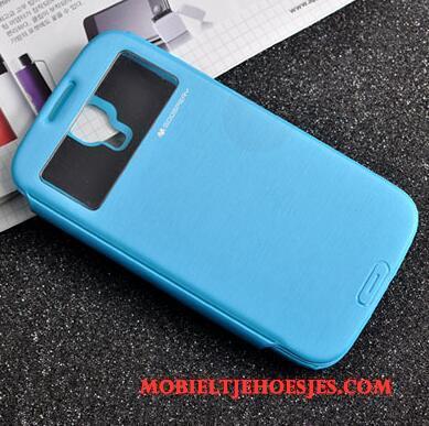 Samsung Galaxy S4 Purper Hoesje Telefoon Anti-fall Bescherming Leren Etui Folio Siliconen