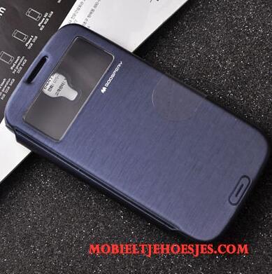 Samsung Galaxy S4 Purper Hoesje Telefoon Anti-fall Bescherming Leren Etui Folio Siliconen