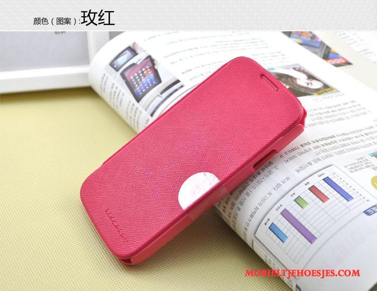 Samsung Galaxy S4 Purper Hoesje Telefoon Anti-fall Bescherming Leren Etui Folio Siliconen