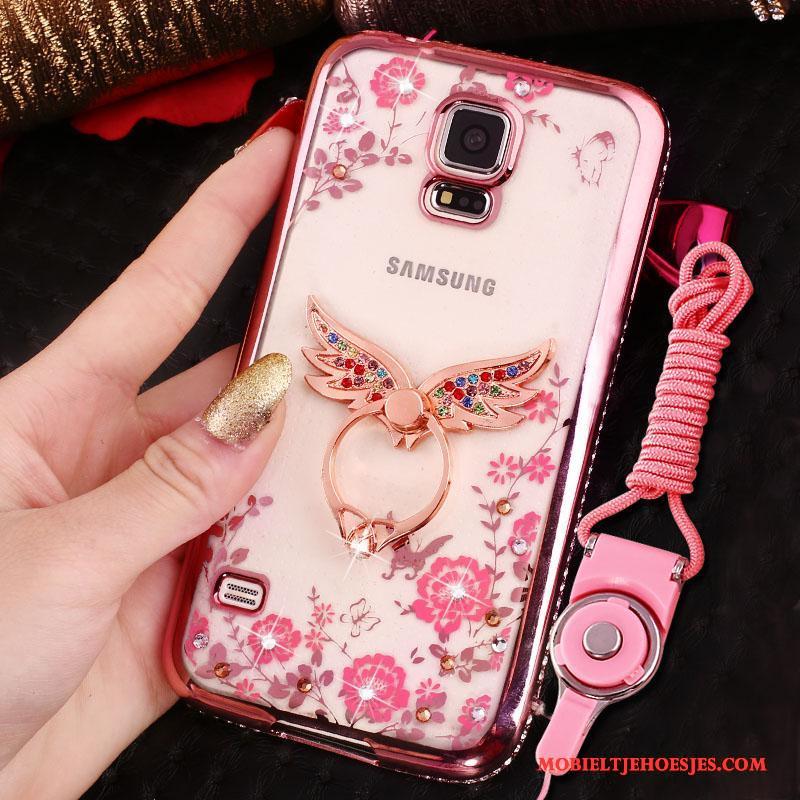 Samsung Galaxy S4 Rose Goud Plating Met Strass Bescherming Hoes Ster Hoesje Telefoon